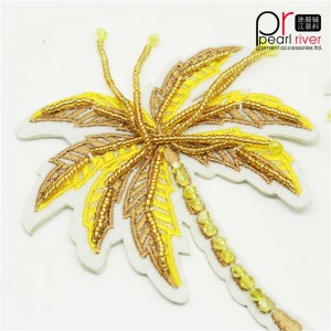 Nueva moda del remiendo del diamante artificial del amarillo de la palma de coco para la decoración modificada para requisitos particulares
